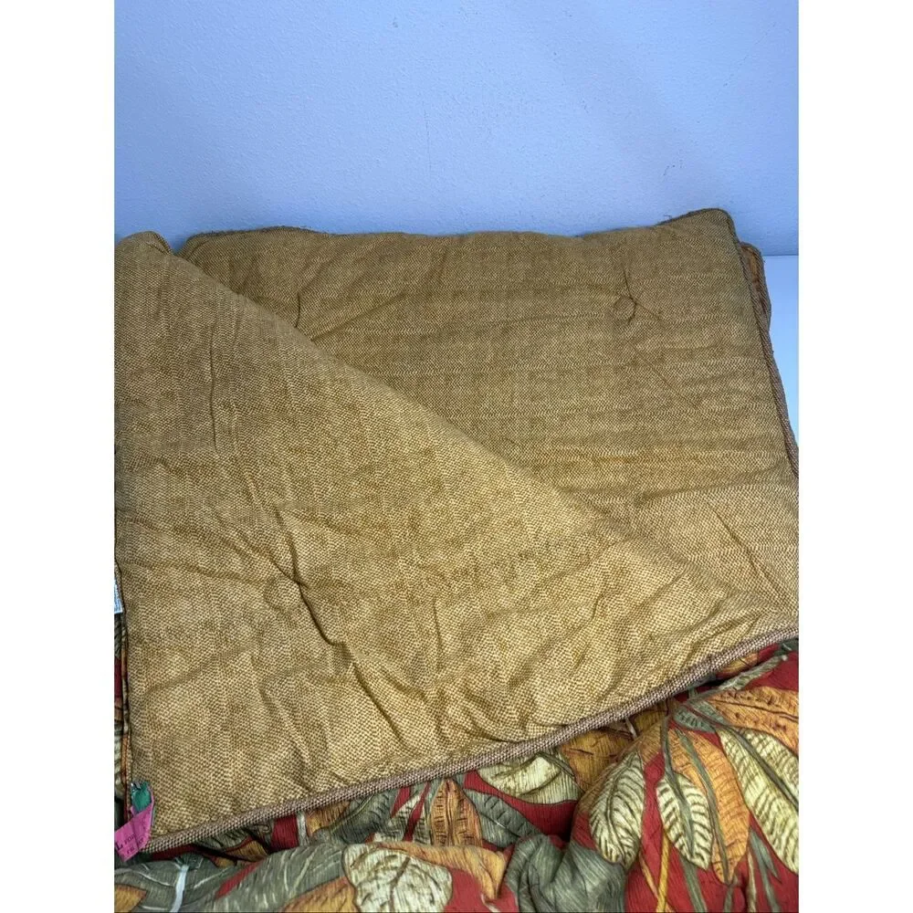 CROSCILL Las Palmas Tropical Leaves Twin Set Comforter Pillow Sham Bedskirt Note